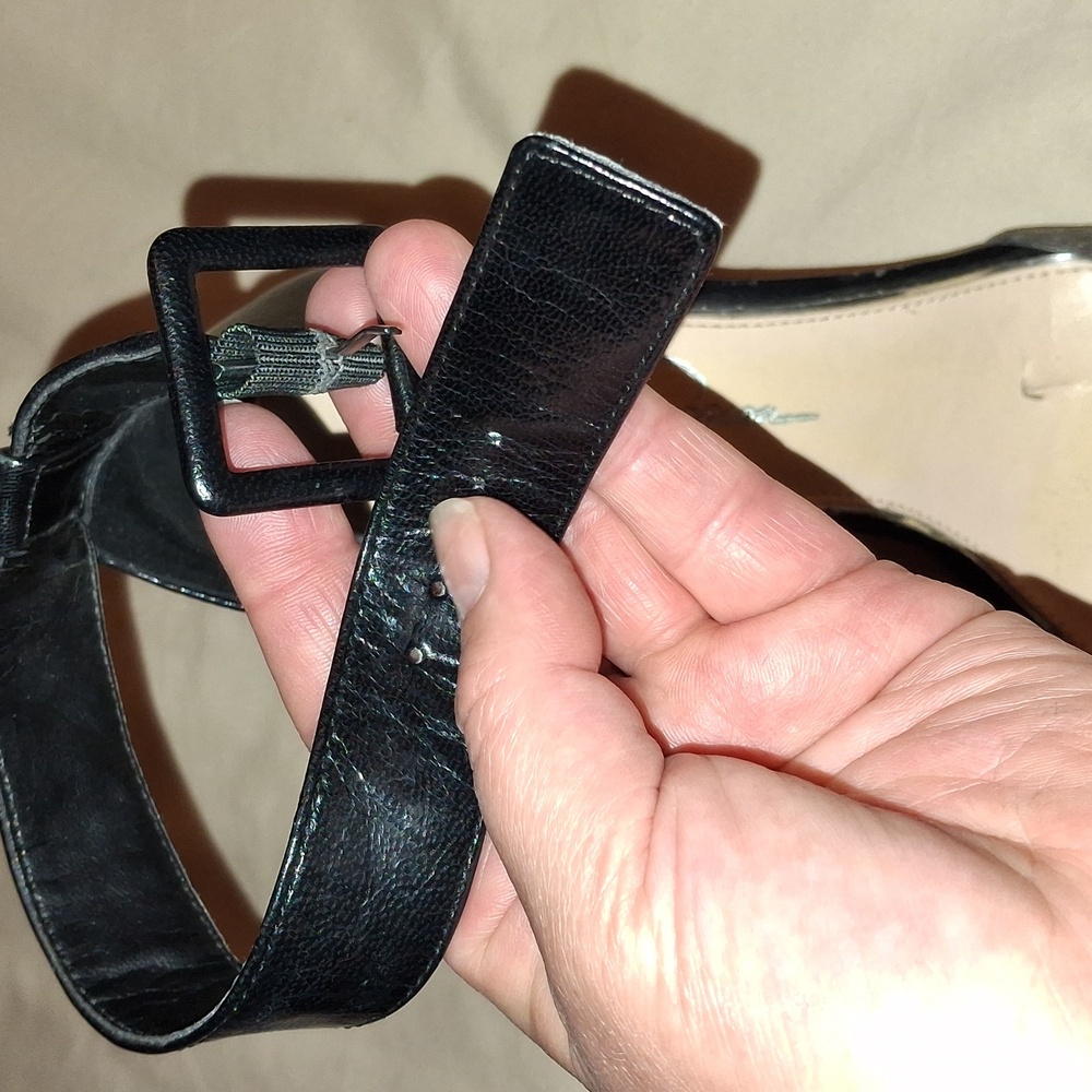 Jessica Simpson Gray And Black Ankle Strap Heels - Picture 8 of 9